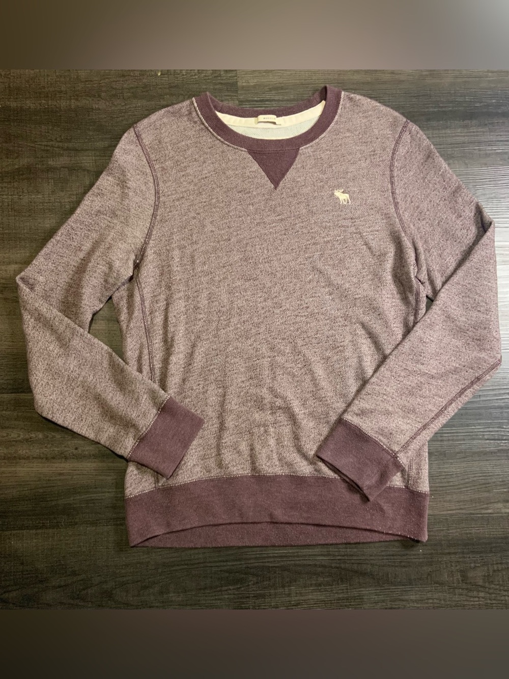 Abercrombie & Fitch Heathered Mauve Crewneck Sweatshirt